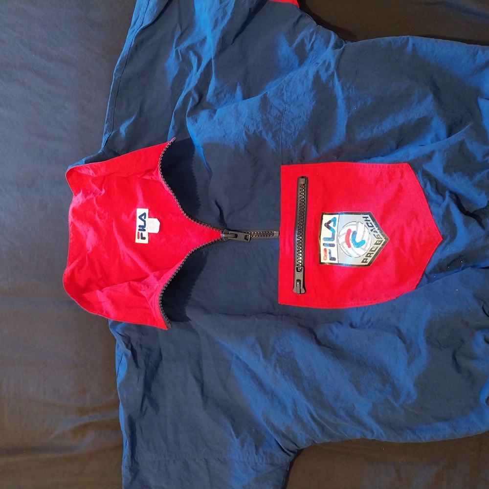 Fila Women Red and Blue Zip-Up Top